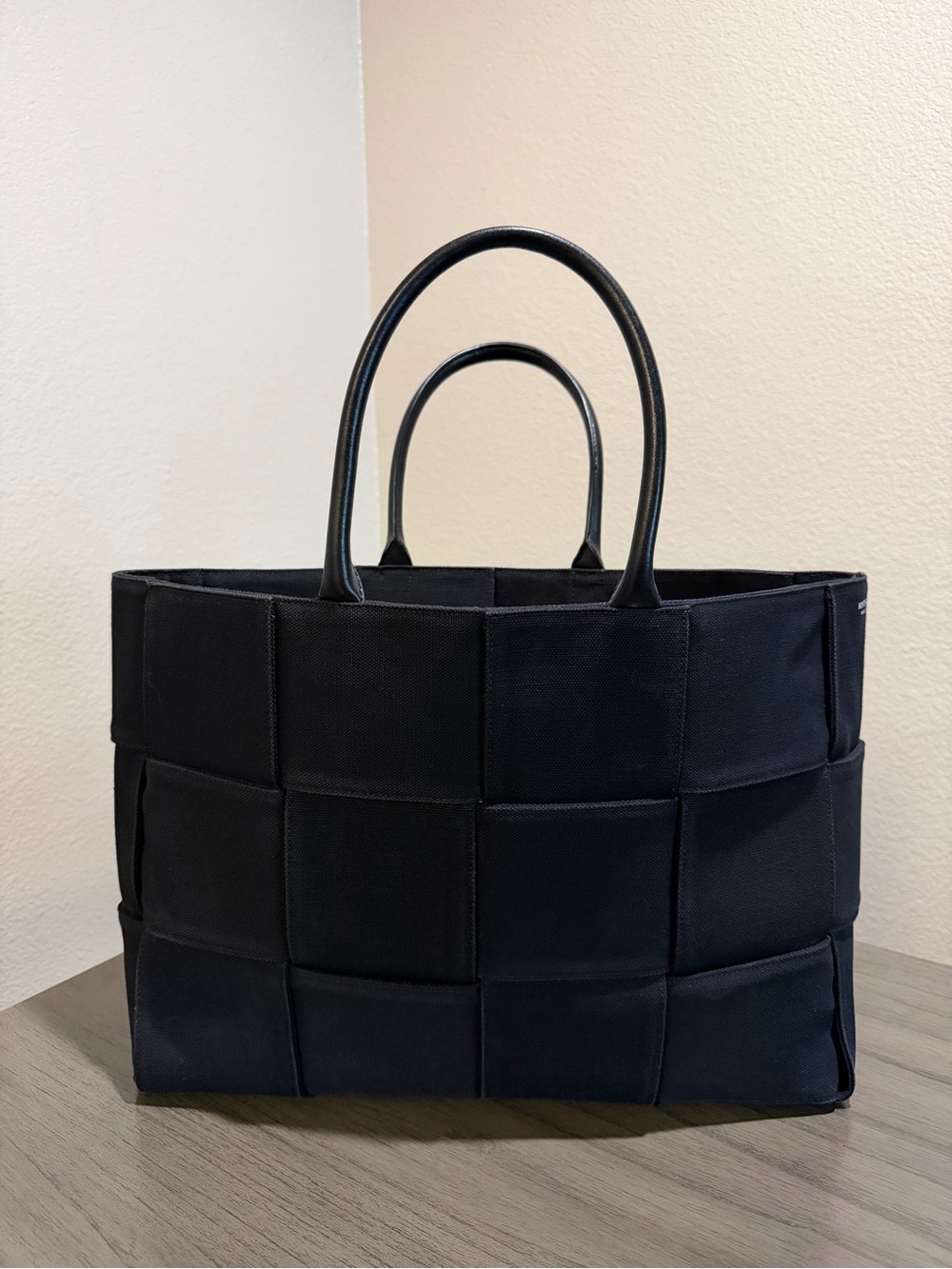 Bottega Veneta Black Woven Tote Bag